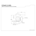 thumbnail image 3 of Fauceture CC54402DL 5/8" O.D. Compression, 1/2" O.D. Compression Angle Valve, Polished Brass, 3 of 3