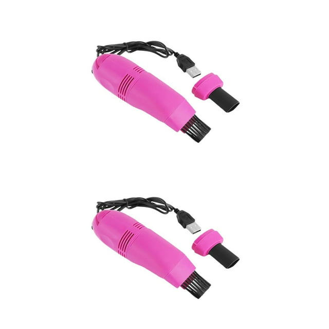 Transemion USB Powered Mini Keyboard Cleaning Machine Notebook Countertop Vacuum Dust Collector Device Office Apartment Dorm Rose Red 2Set
