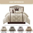 thumbnail image 4 of Nanshing Carter 7 Piece Geometric Comforter Set , Brown , Queen Size , Terry Embroidery, 4 of 6