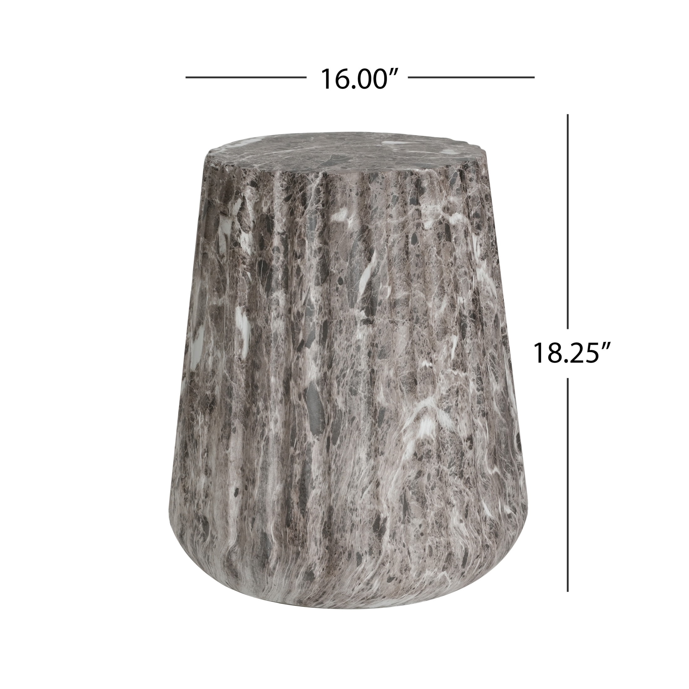 Christopher Knight Home Cylindrical Side Table, Lightweight Concrete Round End Table for Indoor & Outdoor Use, Brown