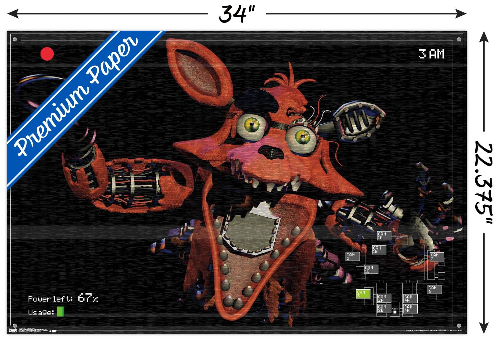 Five Nights at Freddy's - Foxy Camera Wall Poster with Push Pins, 22.375" x 34"