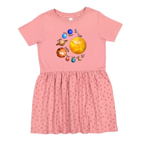 Inktastic Sun and Planets Yes, and Pluto Girls Toddler Dress