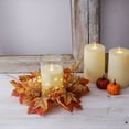 thumbnail image 4 of Artificial Maple Leaves and Berries Candle Rings Fall Candle Holders Small Candle Wreath Rings 9.84 Inch Wide for Farmhouse Fall Thanksgiving Halloween Wedding Centerpiece Table Door Decor Autumn, 4 of 9