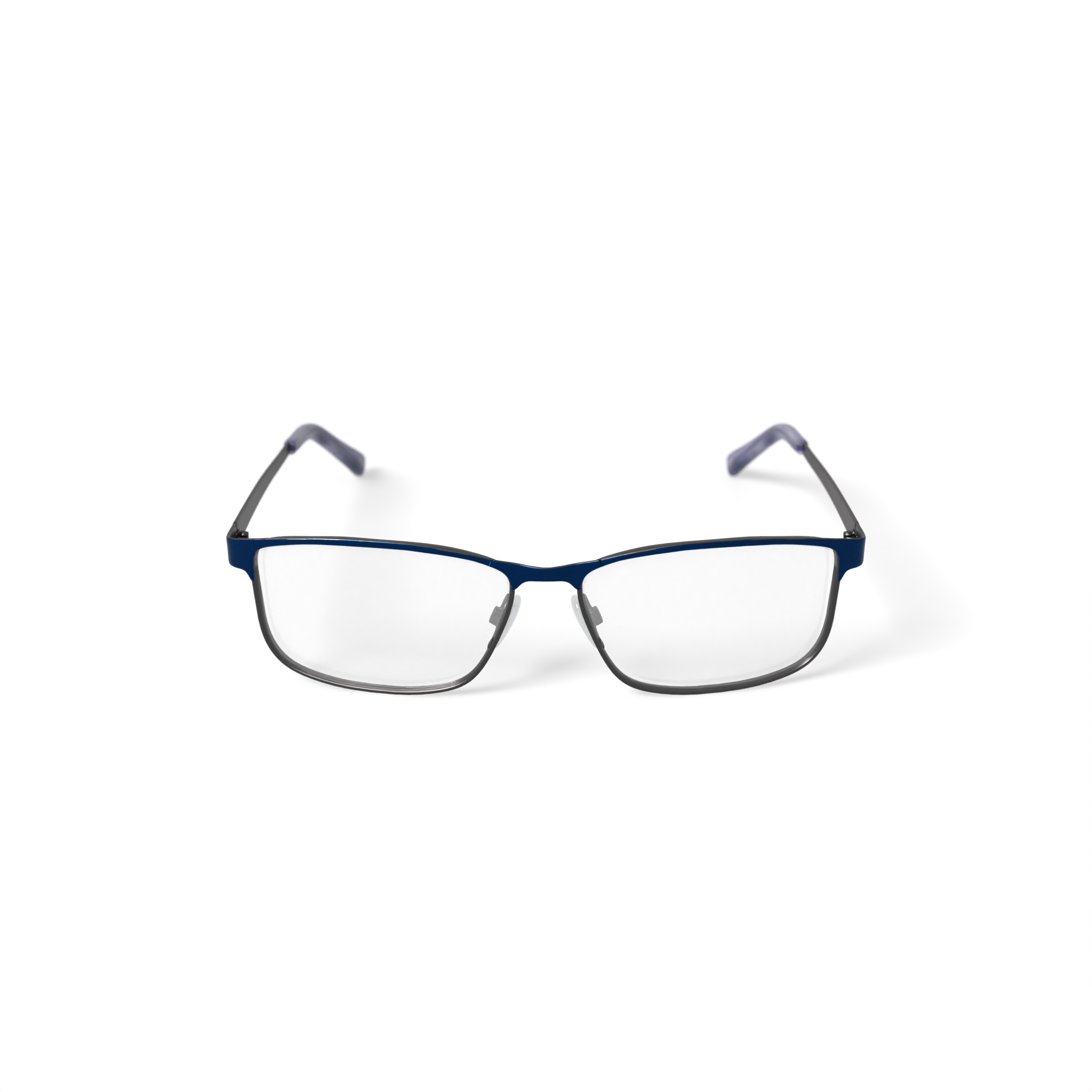 TiFlex Men's T1708 Rectangular Rectangular Prescription Eyeglasses with Case, Navy/Gunmetal