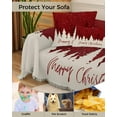 thumbnail image 4 of Red Christmas Sofa Covers for 3 Cushion Couch, Washable Sectional & L Shape Couch Covers for Dogs/Cats/Kids, Xmas Snowflake Tree Non Slip Sofa Slipcover Futon Cover 71''x150'', 4 of 8