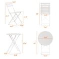 thumbnail image 2 of 3 Piece Patio Bistro Set, Folding Patio Bistro Table and Chairs Set of 2, Outdoor Patio Furniture Set, Metal Structure, No Assembly Need, for Balcony Yard Garden, 2 of 8