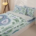 thumbnail image 3 of jejeloiu Calm Paisley Zipper Twin Comforter Sets with Fitted Sheet and 2 Pillowcases,Botanical Print Zipper Bedding Set For Adults,Mint Purple,Light Gray Reversible,4 Pieces, 3 of 7