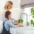 thumbnail image 2 of WOWOW Single Handle Pull Down Sprayer Kitchen Faucet in Polished Chrome with Deck Plate, 2 of 5