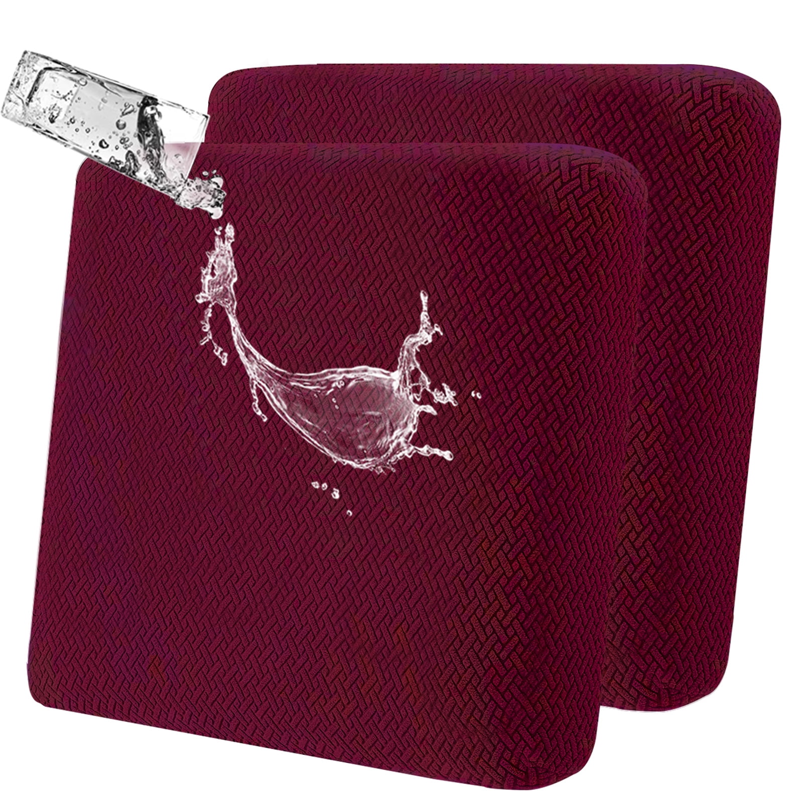Eurhowing Outdoor Chair Cushion Covers 2Pcs, Waterproof Stretch Seat Cushions Slipcovers, Chair Seat Furniture Protector for Patio, Burgundy
