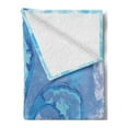 thumbnail image 2 of Fleur de Lis Soft Flannel Fleece Blanket, Illustration of Lily Flower Like Frozen Heredic Nobility Emblem Queenly Style Print, Cozy Plush for Indoor and Outdoor Use, 60" x 80", Blue, by Ambesonne, 2 of 5