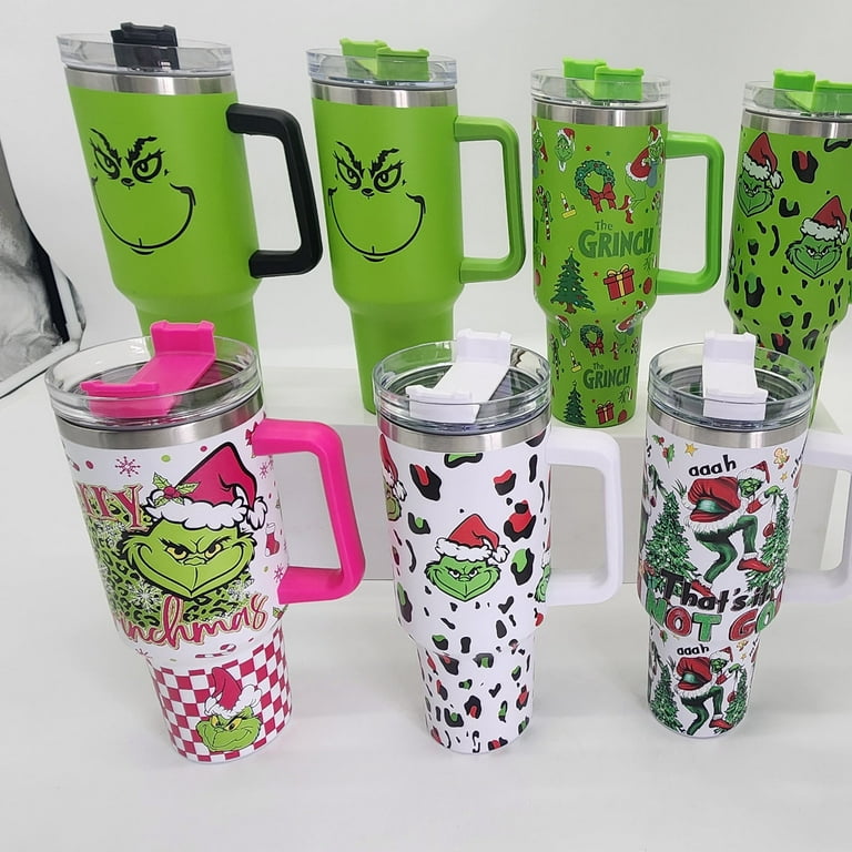The Grinch Tumbler With Handle Merry Grinchmas 40Oz Stainless Steel Travel  Mug Grinch Is My Spirit Animal Stanley Cup 40 Oz Grinch My Day Im Booked -  Laughinks