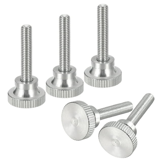 Tornillos de pulgar estriados M5x25mm, paquete de 5, tornillos de pulgar estriados de acero inoxidable plano