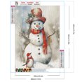 thumbnail image 2 of Pintura de diamante 5D DIY, taladro redondo completo, Kit de muñeco de nieve de Navidad, decoración del hogar, 30x40cm, 2 of 9