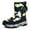 Yellow, variant on Hpapadks Snow Boots for Kids Fashion Fall Sports Shoes Flat Thick Bottom Non Slip Easy To Wear Pu Upper Comfortable Snow Shoes Winter Boots for Girls Grey
