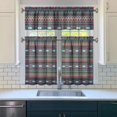 thumbnail image 3 of Kitchen Curtains 36 Inch Short - 3 Panel Set, Rod Pocket Window Curtain, Boho Floral Tribal Style, 100% Polyester for Farmhouse, Kitchen, Cafe, Bedroom, Easy Wash, 3 of 5
