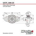 thumbnail image 4 of MAPLE ACE UCFL208-24 Flange Bearing 1/2" Bore, Oval 2-Bolt Self-Aligning, Solid Base, R3 Triple Lip Seal, Heavy Duty, 4 of 5