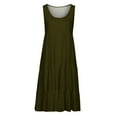thumbnail image 4 of Fartey Midi Dresses for Women Plus Size Casual Solid Color Tiered Tank Dress Summer Scoop Neck Sleeveless Sundresses Flowy Swing Beach Above knee Dresses, 4 of 5