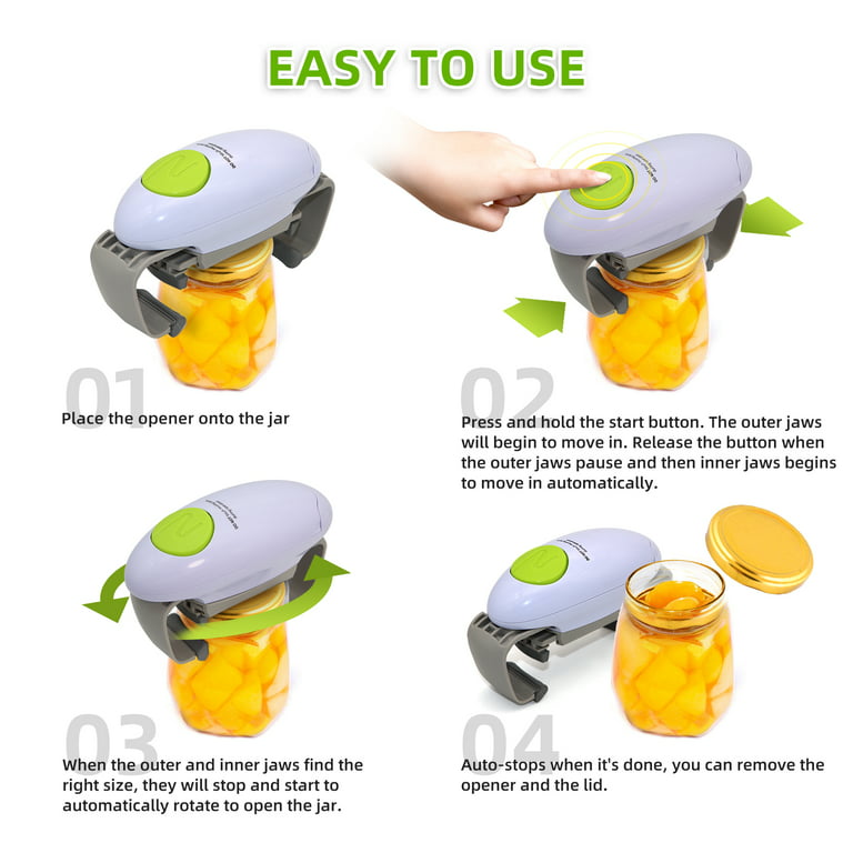 Higher Torque Electric Jar Opener Easy Unscrew Almost Size Lid with  Auto-Off, Powerful Bottle Opener for Arthritic Hands, Effortless Kitchen  Gadgets