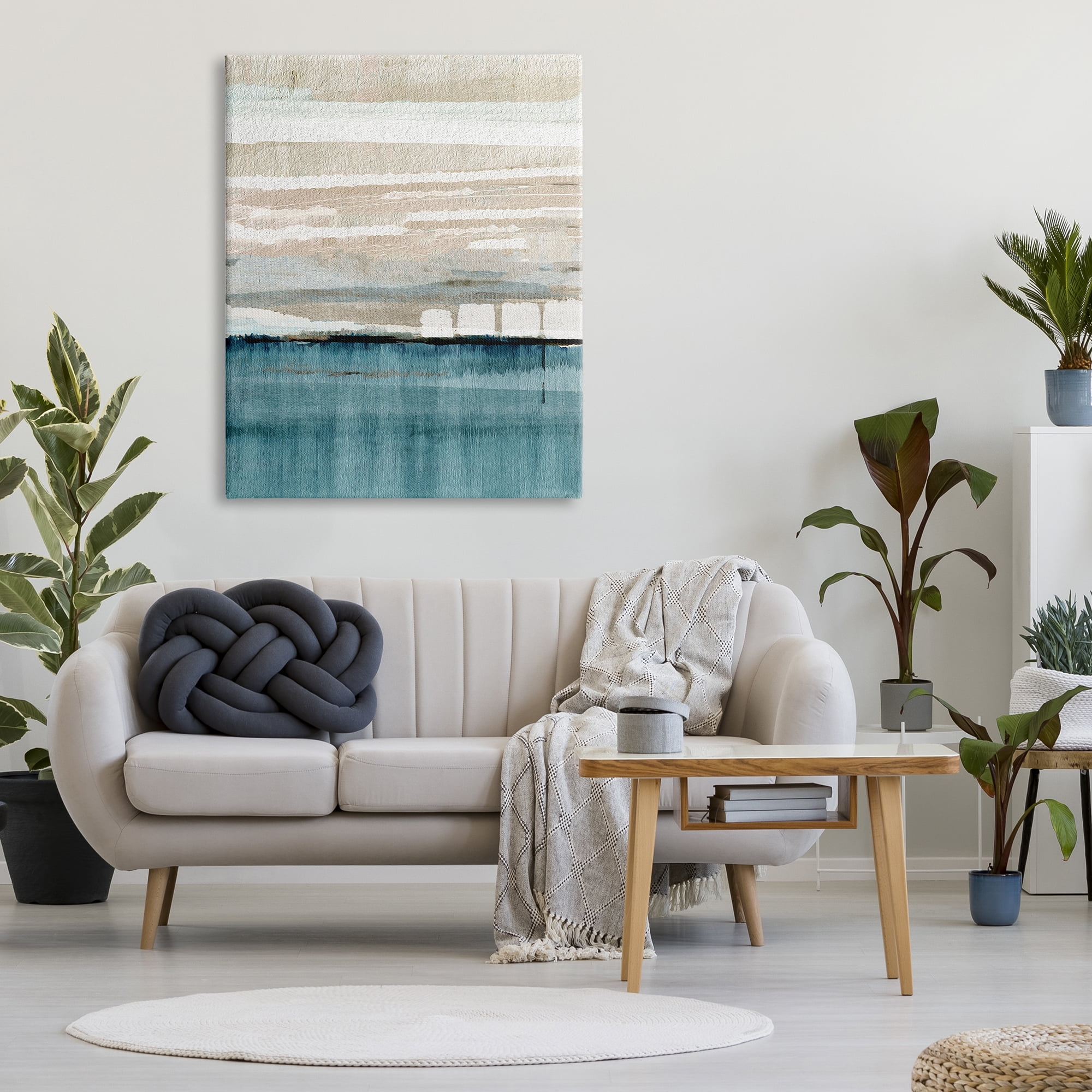 Stupell Industries Abstract Ocean Landscape Abstract Painting Gallery Wrapped Canvas Art Print Wall Art, 36 x 48