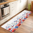 thumbnail image 3 of Blue Red Flowers 2'x6' Runner Rug, Elegant Spring Floral Butterfly Watercolor Washable Non-Slip Area Rugs for Hallway Kitchen Floor Bedroom Entryway, Laundry Carpet Decoration Indoor Mat, 3 of 9