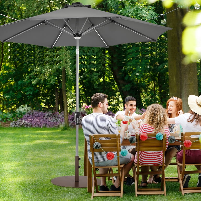 costway patio umbrella base for Half Umbrellas 48.5 lbs Water & Sand Fillable Umbrella Stand When empty Costway 19'' Patio 35 LBS