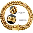 thumbnail image 4 of Gold Curb Chain Metal Dog Collar for Large Dogs, 16mm Thick Training Basic Dog Supplies, 4 of 7