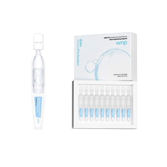 WNP Ultra Hydrating Serum 3% Hyaluronic Acid Travel Vials for Face, 12ml