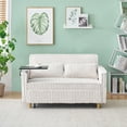 thumbnail image 4 of MAYEERTY 54" Pull Out Corduroy Sofa Bed with a Movable Tabletop and USB Ports, Loveseat Sleeper for Apartment, Living Room, Small Space, Beige, 4 of 8