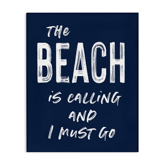 Stupell Industries Coastal Beach Is Calling Summer Sentiment Canvas Art, 16 x 20, by Lettered and Lined