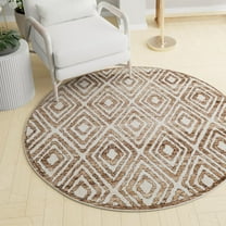 Unique Loom Hermitage Collection Area Rug - Loggias (10' 8" Round Chocolate Brown/Black)
