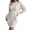 White, variant on Womens Long Sleeve Dress Womens Neck Ribbed Long Sleeve Pullover Cute Mini Sweater Dress,White S