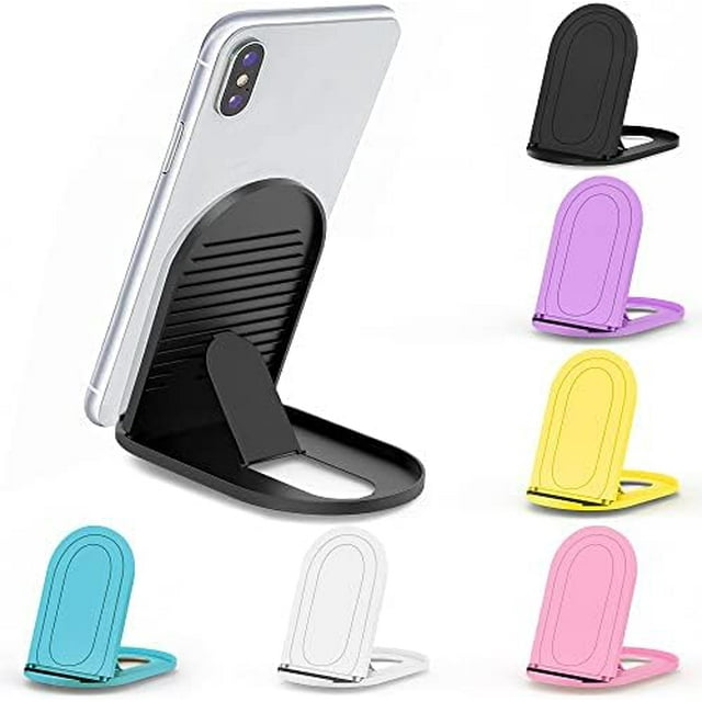 Cell Phone Stand, 6pack Portable Foldable Desktop Cell Phone Holder Adjustable Universal Multi-Angle Cradle for Desk Tablet iPad Mini iPhone X/8/7 Plus/7/6s/6 Samsung Galaxy, Black, White, Blue 6PACK