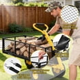 thumbnail image 4 of Heavy Duty 900 Lbs Capacity Mesh Steel Garden Cart Folding Utility with Removable Sides and 10 inch Tire (Black), 4 of 9