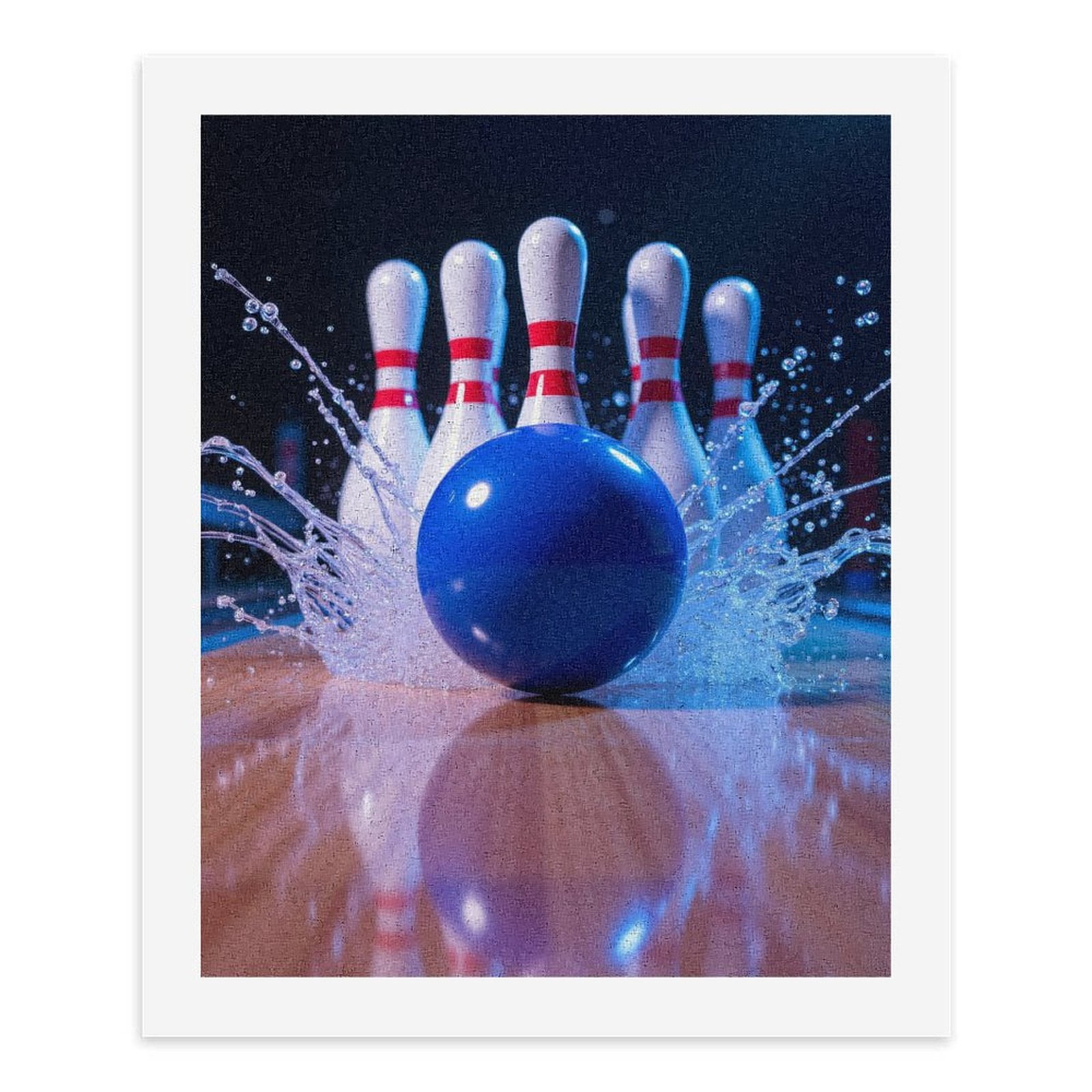 Paint By Numbers Kit for Adults Beginner - Bowling Blue Strike Splash DIY Canvas Painting Kits for Adults, Frameless Paint By Number for Adults for Home Wall Decor 16x20 Inch