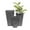 Dark Gray Light Weight Solid Geometric Square S/3 17", 21", 25"H, variant on DecMode Grey Contemporary Oversized Metal Planter with Cement Hue, Set of 3, 20", 25", 30"H