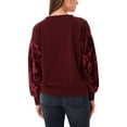 thumbnail image 4 of William Rast Womens Hannah  Velvet Colorblock Sweatshirt Red S, 4 of 4