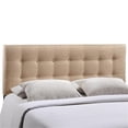 thumbnail image 2 of Modern Fabric Upholstered Queen Panel Headboard in Beige, 2 of 6