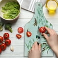 thumbnail image 3 of Rubber Duck Cutting Board, Lake Animals and Plants Lily Flowers Reeds Cane in the Pond Nature Park, Decorative Tempered Glass Cutting and Serving Board, Wine Bottle Shape, White Green, by Ambesonne, 3 of 5