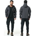 thumbnail image 4 of Xidunhg Men's Softshell Jacket with Hood Waterproof Windbreaker Lightweight Rain Shell Jacket for Outdoor Hiking Travel, 4 of 9