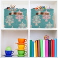 thumbnail image 6 of Storage Basket Ethnic Christmas Tree Blue Foldable Canvas Laundry Baskets Bin Waterproof Inner Layer with Sturdy Handles for Toy Nursery Blanket Clothes 2 Pack, 6 of 7