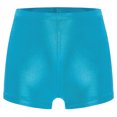 thumbnail image 3 of iixpin Kids Girls Metallic Mini Dots Shorts Elastic Waistband Hot Pants for Dance Gymnastics Performance Lake Blue 12, 3 of 4