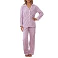 thumbnail image 2 of Women's Pajama Sets Womens Soft Pajamas Plaid Long Sleeve Button down Sleepwear Loungewear Womens Lounge Wear 2 Piece Set Christmas Pjs L, 2 of 4