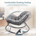 thumbnail image 2 of Outdoor Rocking Chair,Extra Large Comfortable Outdoor Patio Rattan Rocking Chair for Outdoors, Indoors, Bedroom, Lounge, Patio, Lawn with Straps Extra Large Comfortable Cushions (Grey), 2 of 7