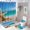 color, variant on Sunshine Beach Starfish Shower Curtain Set 4PCs with Hooks Waterproof Bathroom Toilet Mat Lid Decor