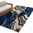 thumbnail image 6 of Blue Marble Area Rug 4x6 Washable Rug Non Slip Grey Gold Texture Vintage Farmhouse Art Large Area Rug Indoor Floor Carpet for Entryway Bedroom Kitchen Living Room Home Office Dining Room Nursery, 6 of 8