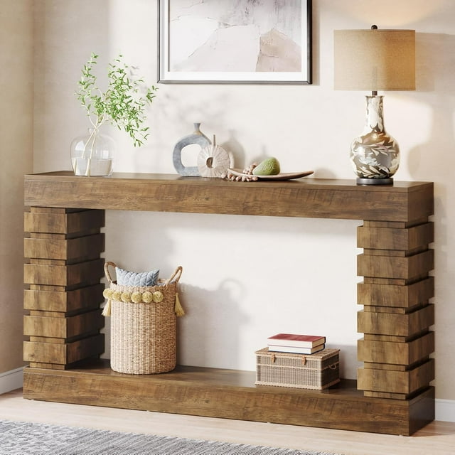 Tribesigns Table Console de 70,8 Pouces de Long, Table d'Entrée en Bois avec Rangement, Table Étroite pour Canapé, Table pour Salon, Entrée, Couloir