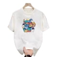 thumbnail image 1 of T-Shirt Décontracté d'Été Blanc Imprimé Hommes Femmes Extérieur Respirant Coton Chemise Ronde, 1 of 1