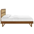 thumbnail image 3 of Modway Sidney Cane Rattan and Wood King Platform Bed with Angular Legs in Walnut, 3 of 7