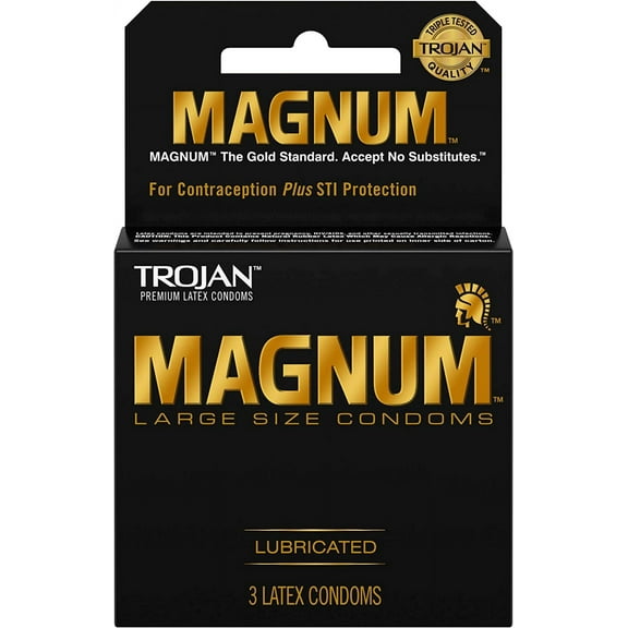 Trojan Magnum Lubricated Latex Condoms - 3 Ea