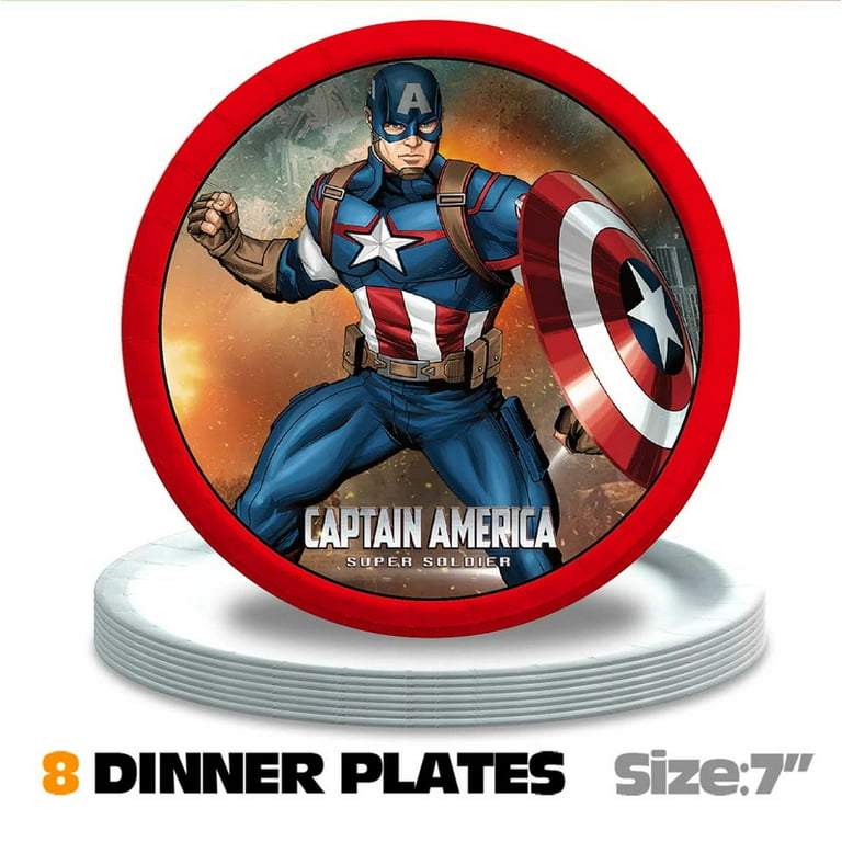 Captain America Plates Birthday Decor Banner Decorations